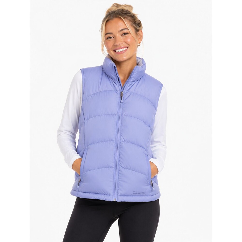 LL Bean Goose Down Puffer Vest Women's Size Small Lavender Purple Quilted